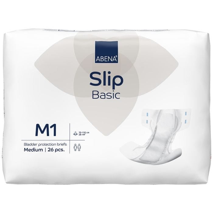 Abena Slip Basic M1 Medium (1800ml) 26 Pack - pack front