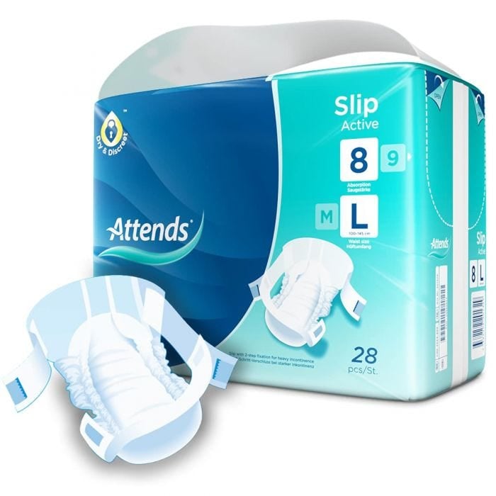 Multipack 4x Attends Slip Active 8 Large (2350ml) 28 Pack