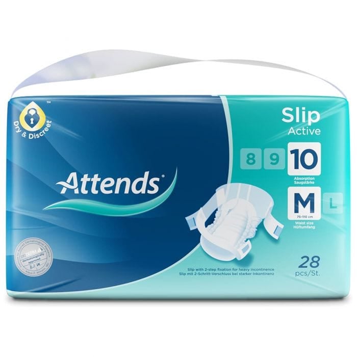 Multipack 4x Attends Slip Active 10 Medium (2938ml) 28 Pack