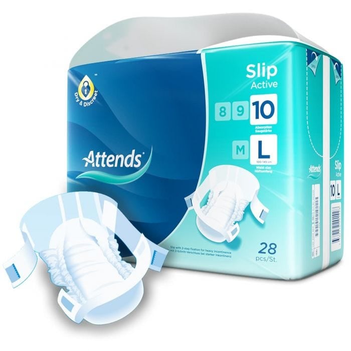 Multipack 2x Attends Slip Active 10 Large (3128ml) 28 Pack