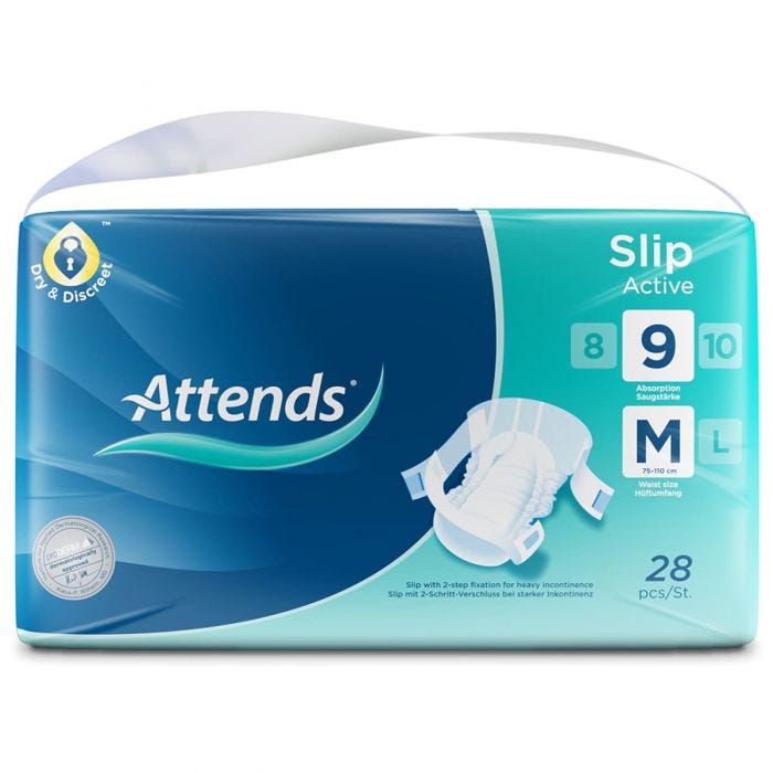 Multipack 4x Attends Slip Active 9 Medium (2134ml) 28 Pack