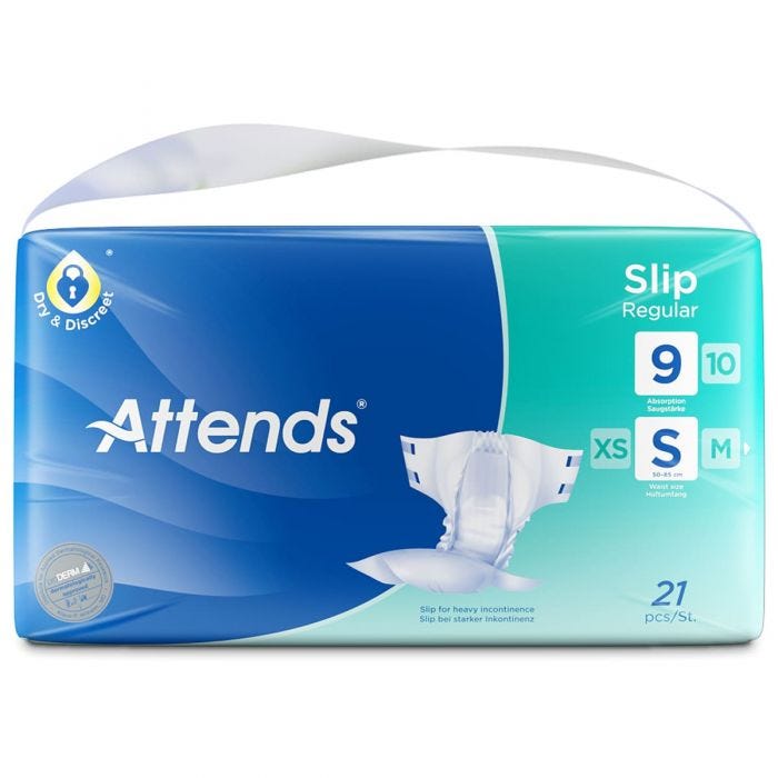 Multipack 4x Attends Slip Regular 9 Small (1700ml) 21 Pack - front