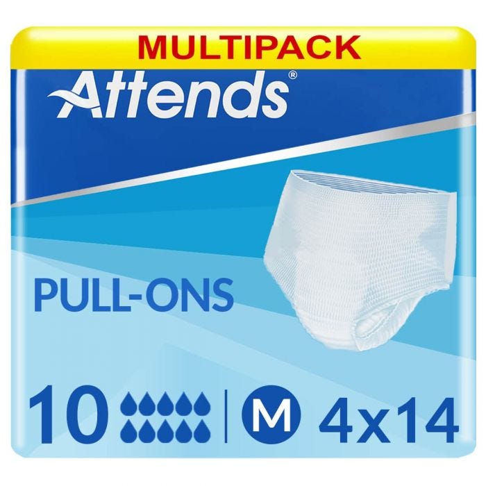 Multipack 4x Attends Pull-Ons 10 Medium (2225ml) 14 Pack