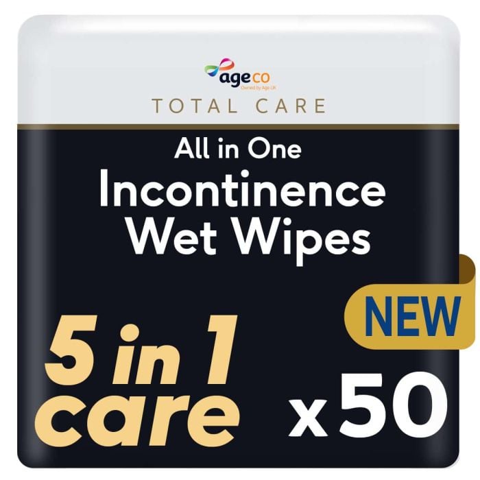 Age Co All in one Incontinence Wet Wipes 50 Pack - new pack