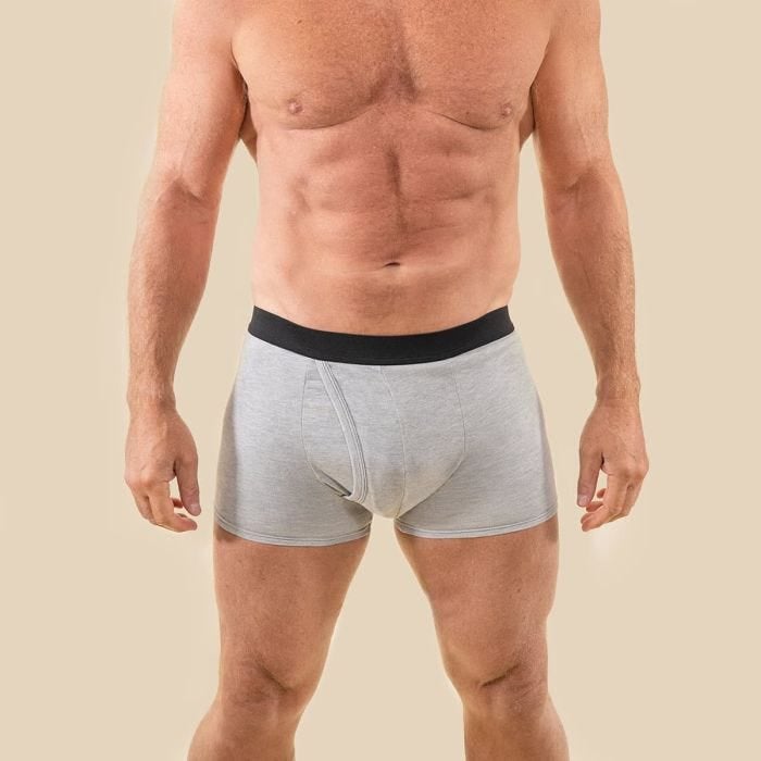 Vivactive Men&apos;s Absorbent Incontinence Cotton Trunks Grey (250ml) Small