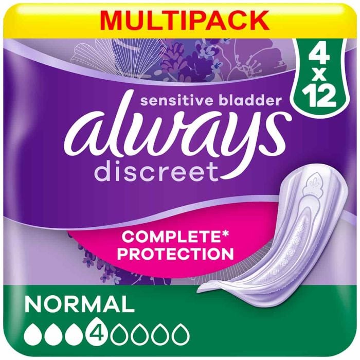 Multipack 4x Always Discreet Pads Normal (300ml) 12 Pack