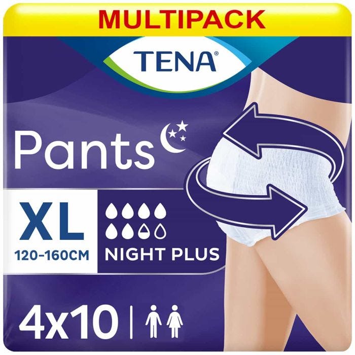 Multipack 4x TENA Pants Night Plus XL (1700ml) 10 Pack