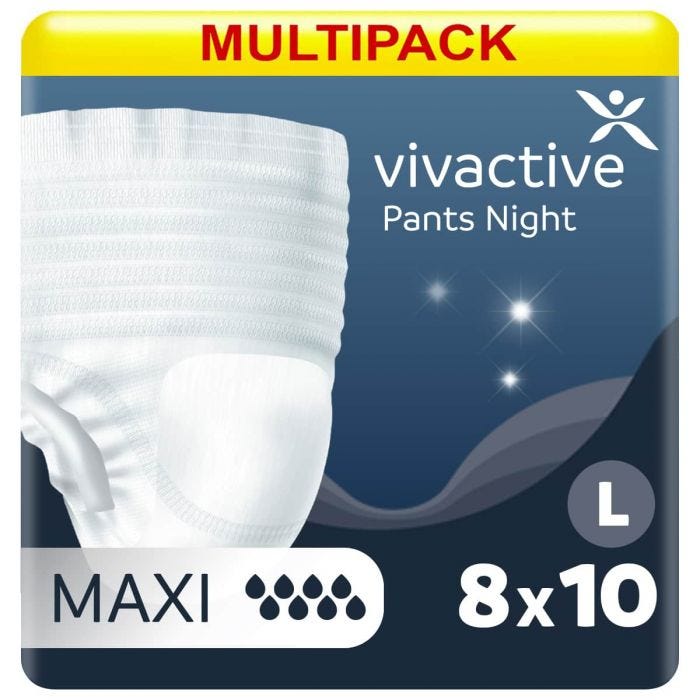 Multipack 8x Vivactive Pants Night Maxi Large (2300ml) 10 Pack