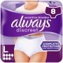 Always Discreet Pants Plus Large 8 Pack