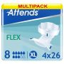 Multipack 4x Attends Flex 8 X Large (2419ml) 26 Pack - multi mobile