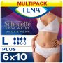 Multipack 6x TENA Silhouette Plus Low Waist Pants White Large (750ml) 10 Pack