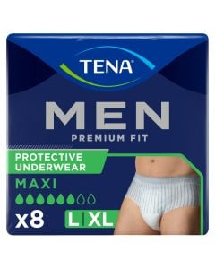 TENA Men Premium Fit Protective Underwear Maxi Large/XL (1350ml) 8 Pack