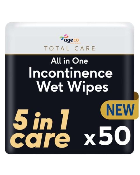 Age Co All in one Incontinence Wet Wipes 50 Pack